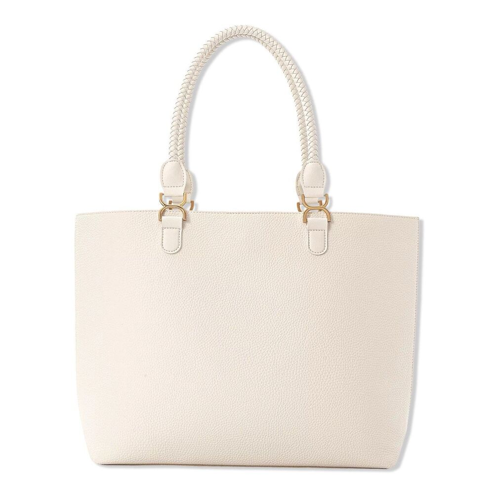 ULTA Beauty Cream Faux Leather Tote Bag Gold Hardware Large Shopper NWT Wrapped